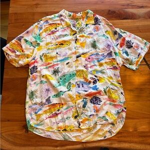 Jams World Multicolor Tropical Fish Print Shirt